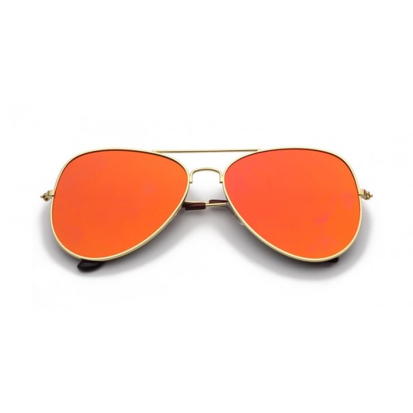 Yellow Oversized Aviator Rider Mirror Polarized Lens Gold Frame Vintage Sunglasses